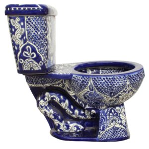 Round Mexican Talavera Toilet Manzanillo