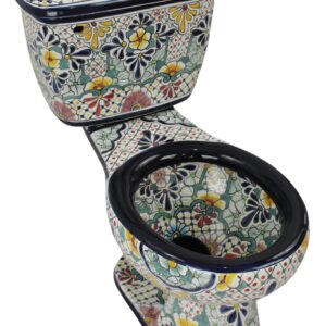 Round Mexican Talavera Toilet San Miguel Amarillo