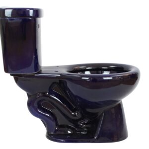 Round Mexican Talavera Toilet Cobalt Blue Solid