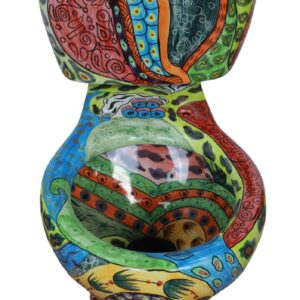 Round Mexican Talavera Toilet Alebrije