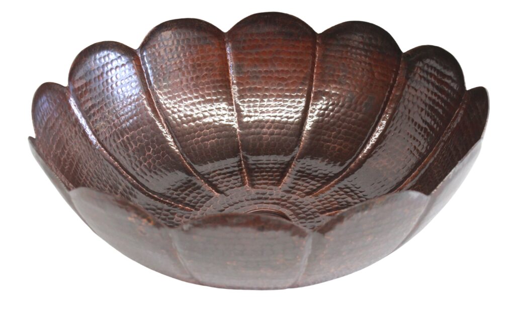 Copper Vessel Sink Round Petals
