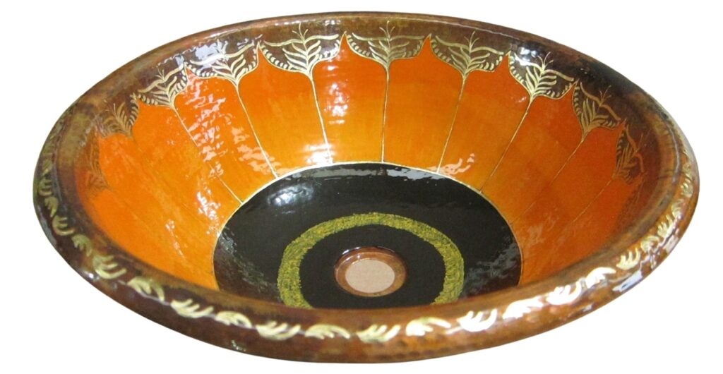 Hand Painted Copper Sink Sunflower