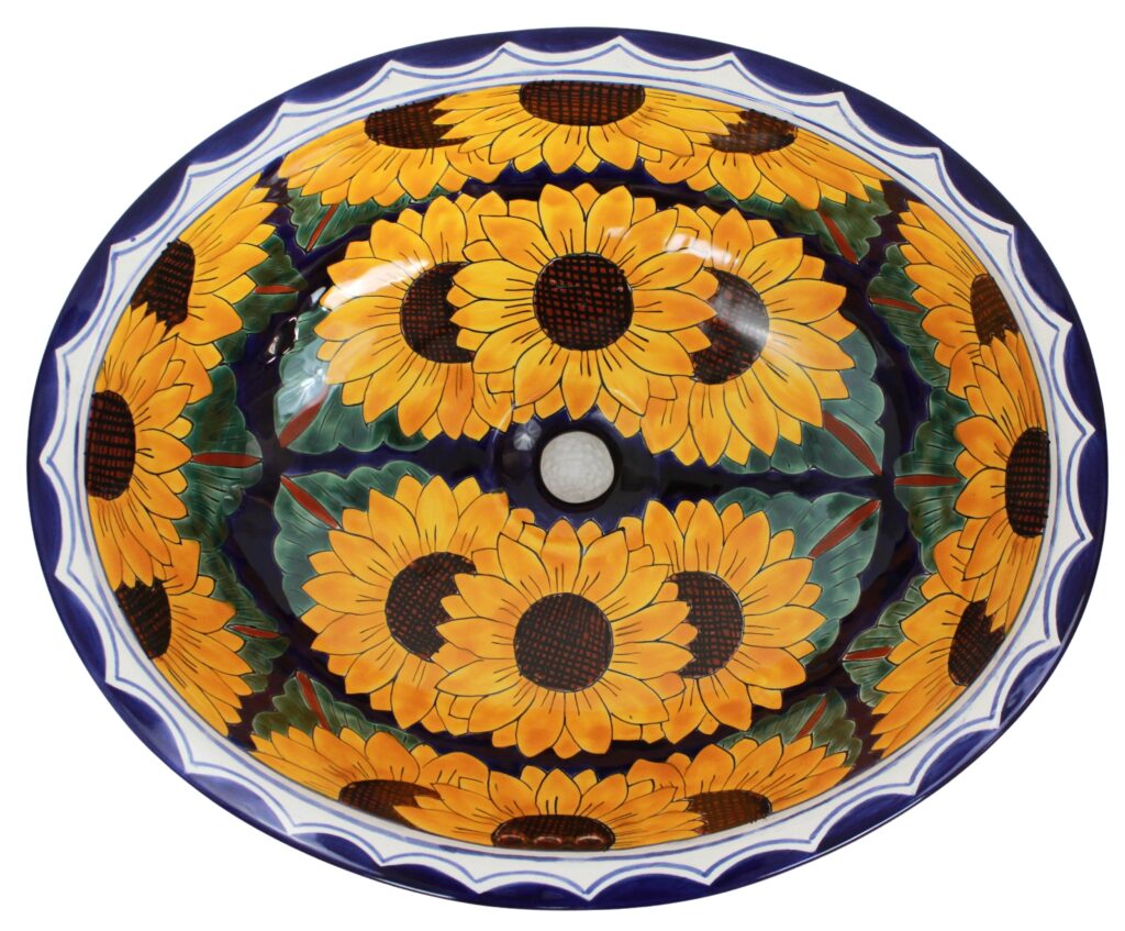 Mexican Talavera Sink Oval Girasoles