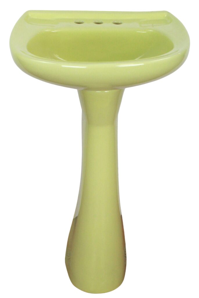 Mexican Talavera Pedestal Sink Yellow Light