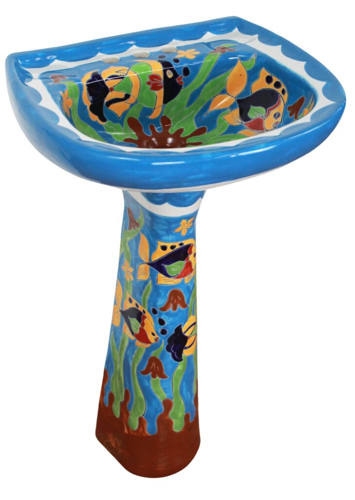 Mexican Talavera Pedestal Sink Oceano
