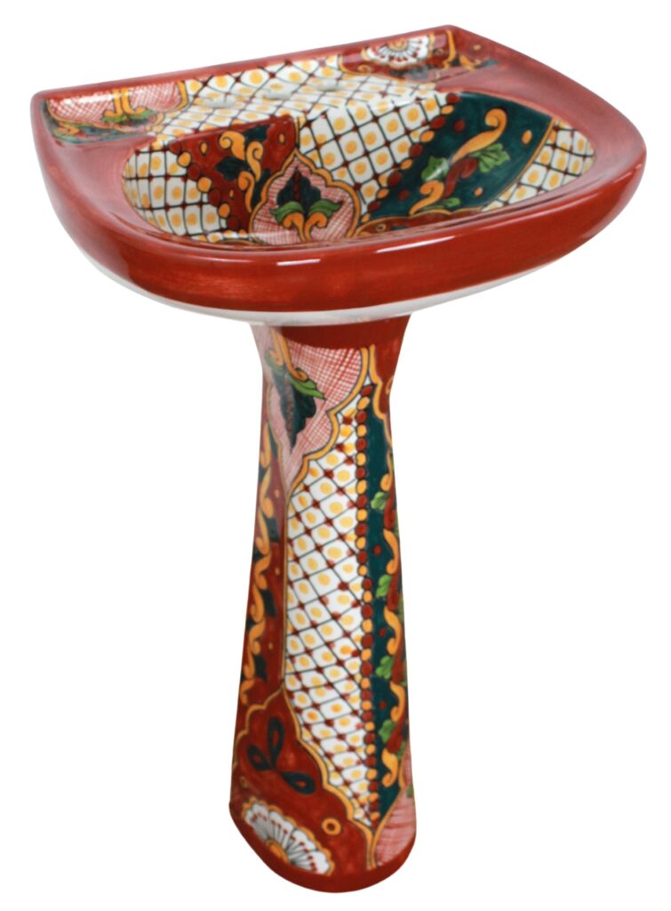 Mexican Talavera Pedestal Sink Tabasco