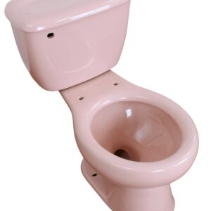 Round Mexican Talavera Toilet Pink Light