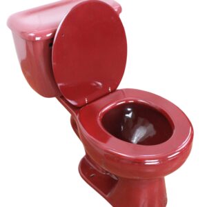 Round Mexican Talavera Toilet Rojo Granada