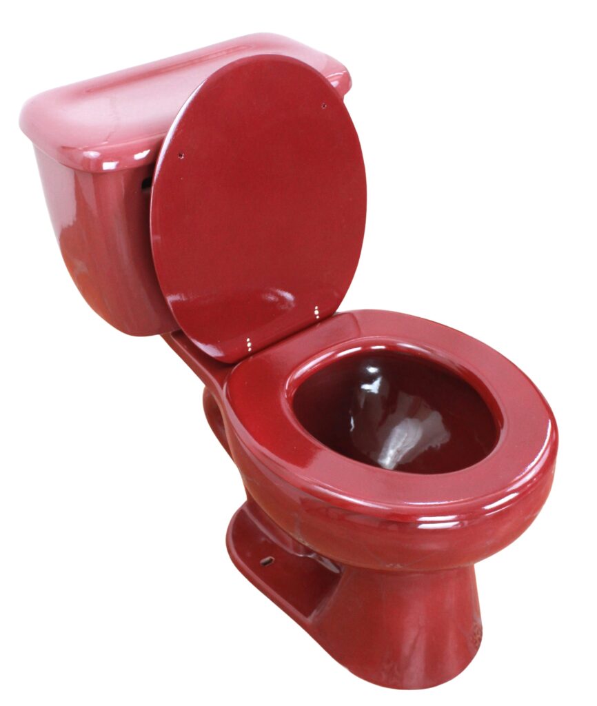 Round Mexican Talavera Toilet Rojo Granada