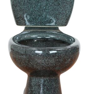 Round Mexican Talavera Toilet Negro Verde Splash