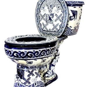 Round Mexican Talavera Toilet Paloma