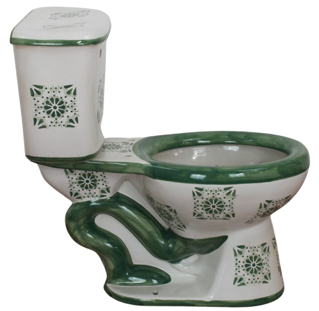 Round Mexican Talavera Toilet Loreto