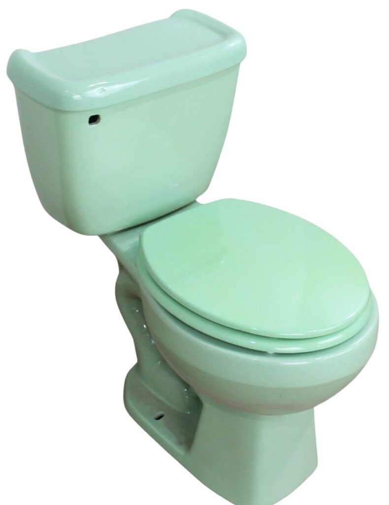 Round Mexican Talavera Toilet Verde Pastel