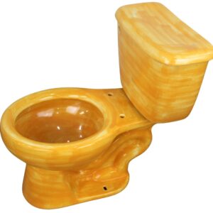 Round Mexican Talavera Toilet Yellow Washed
