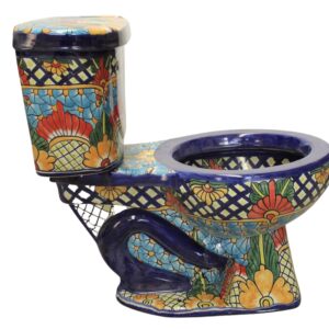 Round Mexican Talavera Toilet Mazamitla
