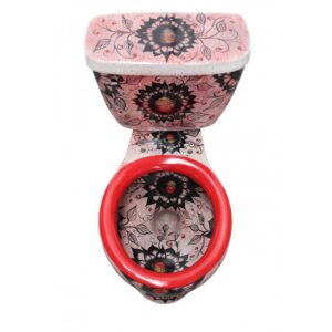 Round Mexican Talavera Toilet Ojo de Girasol