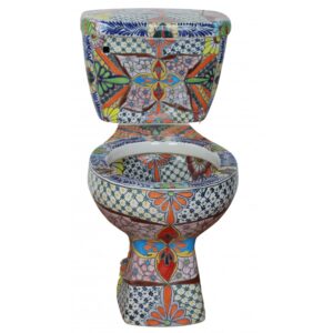Round Mexican Talavera Toilet Zimapán