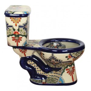 Round Mexican Talavera Toilet Apaseo