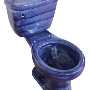 Round Mexican Talavera Toilet Azul Washed