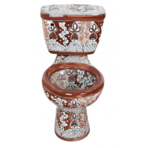 Round Mexican Talavera Toilet Acapulco Tabaco