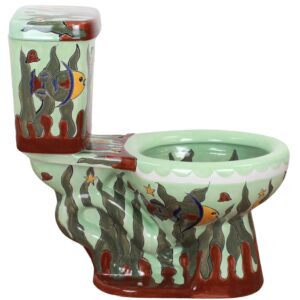 Round Mexican Talavera Toilet Oceano Capri