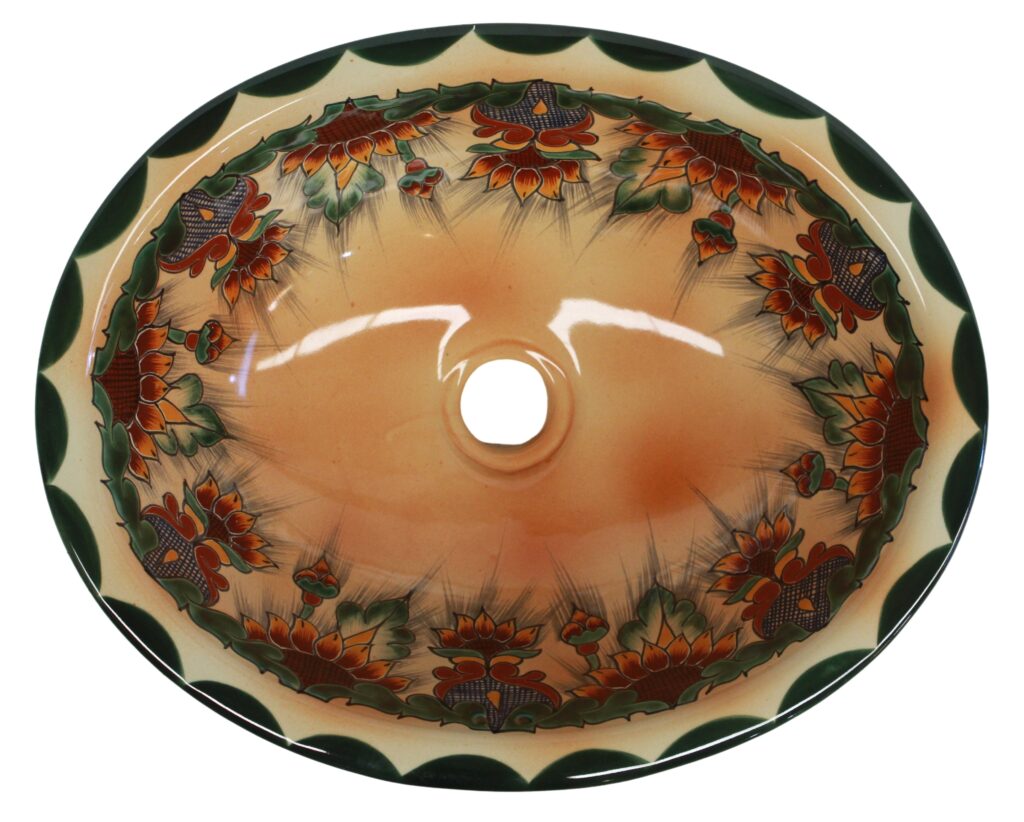 Mexican Talavera Sink Oval Girasoles 2