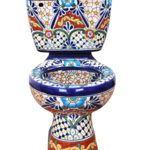 Round Mexican Talavera Toilet Izamal