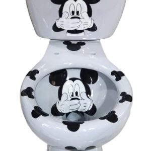 Round Mexican Talavera Toilet Mickey Mouse