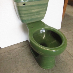 Round Mexican Talavera Toilet Verde Washed