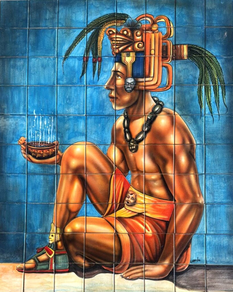 Mexican Talavera Mural Azteca