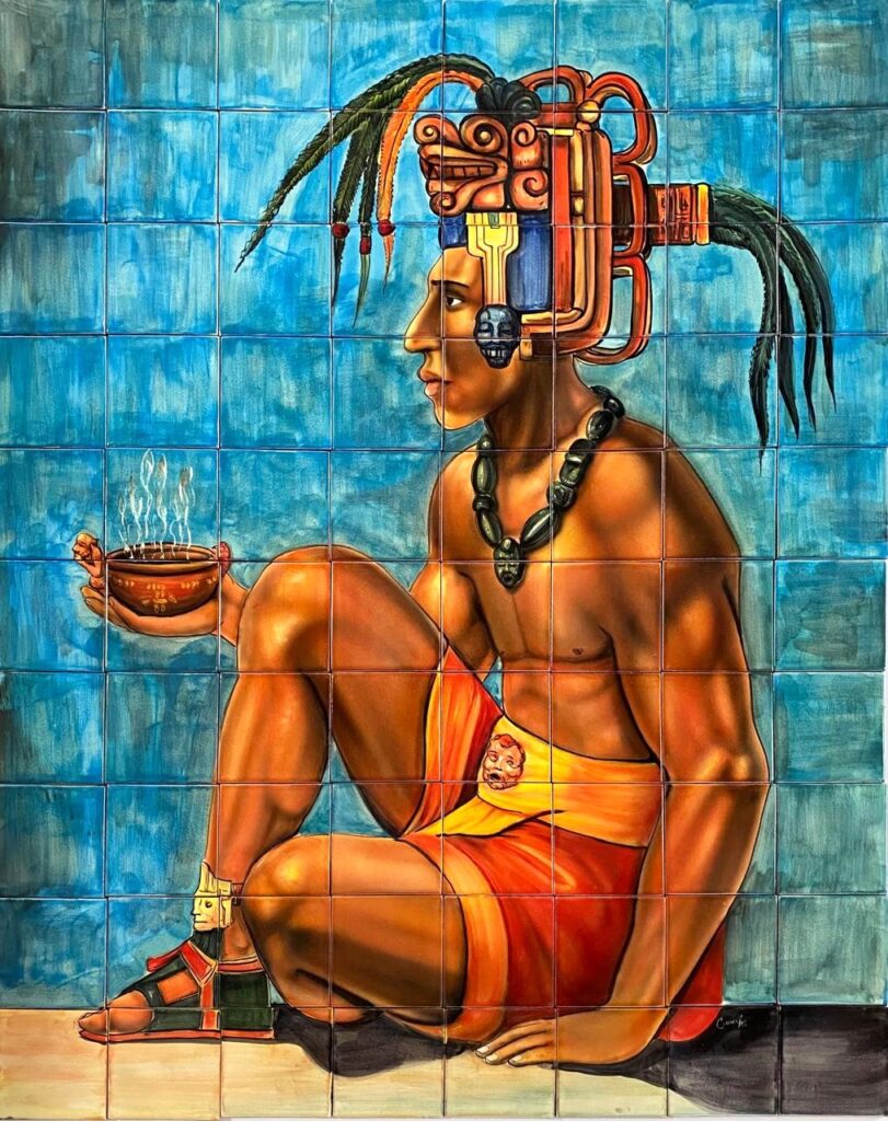 Mexican Talavera Mural Azteca