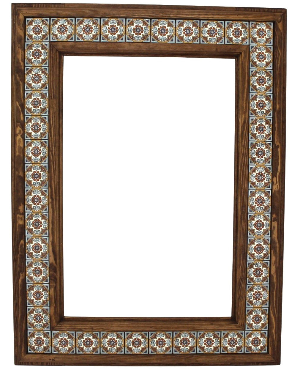 Wooden Mirror Rectangular with Tiles Segovia