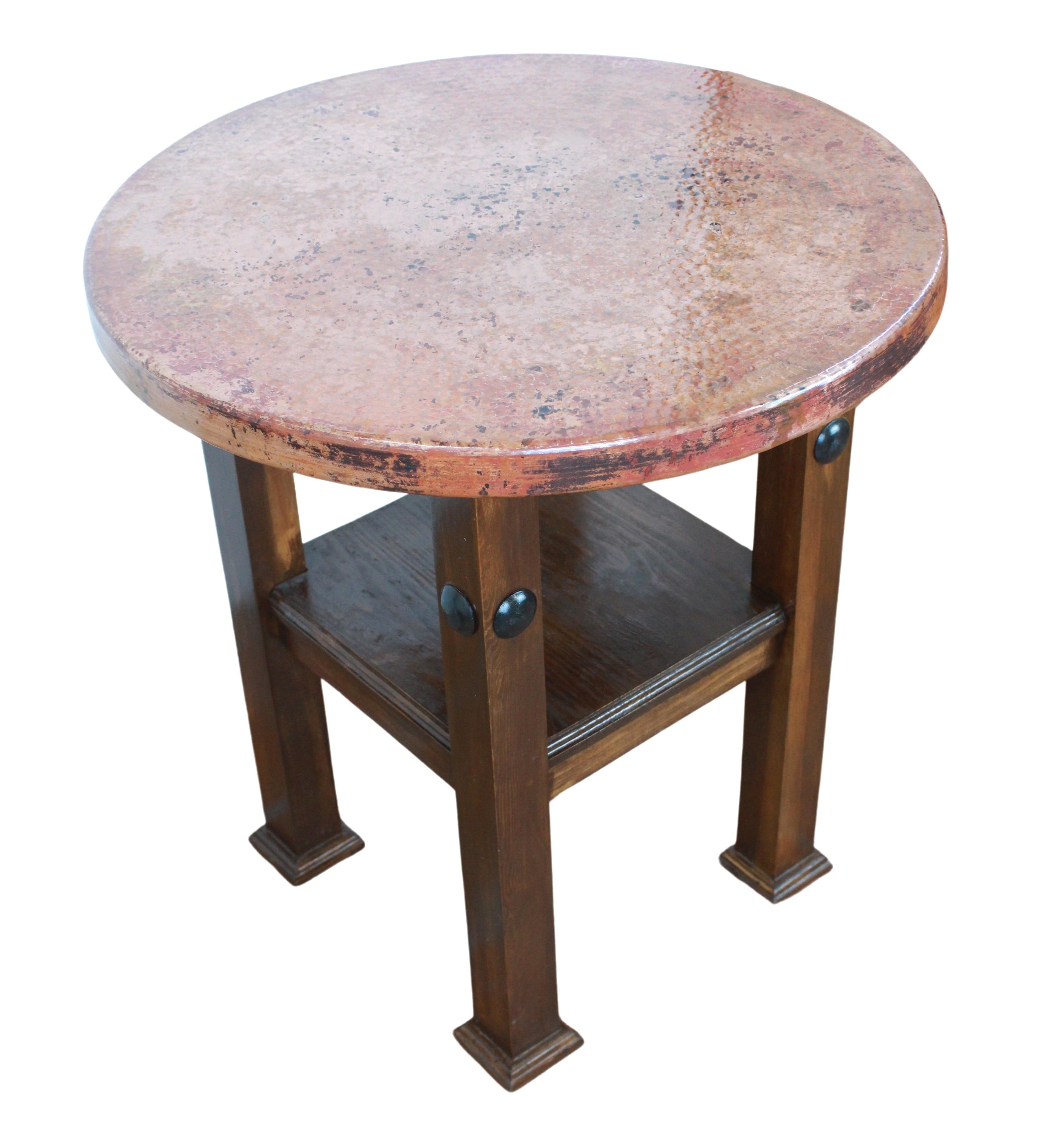 Hammered Wood Side Table