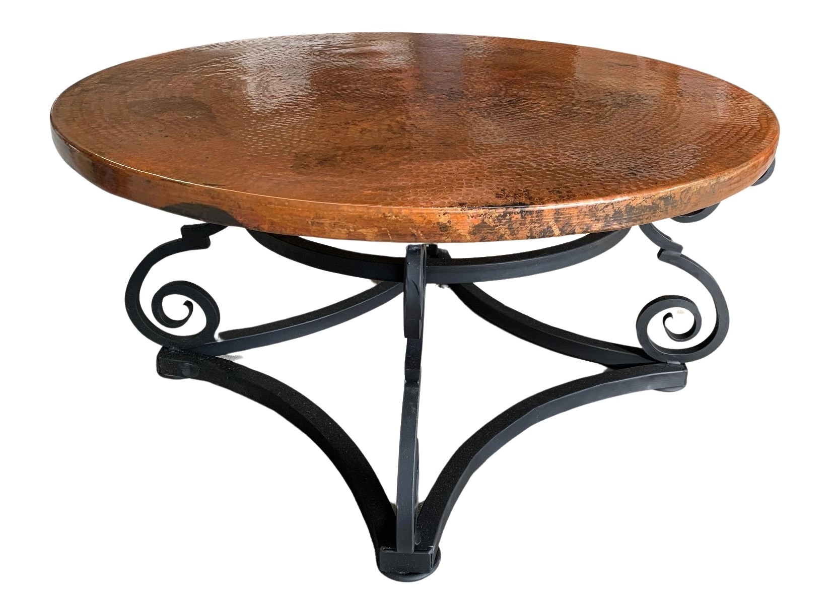 Hammered Copper Table with Iron Base San Antonio