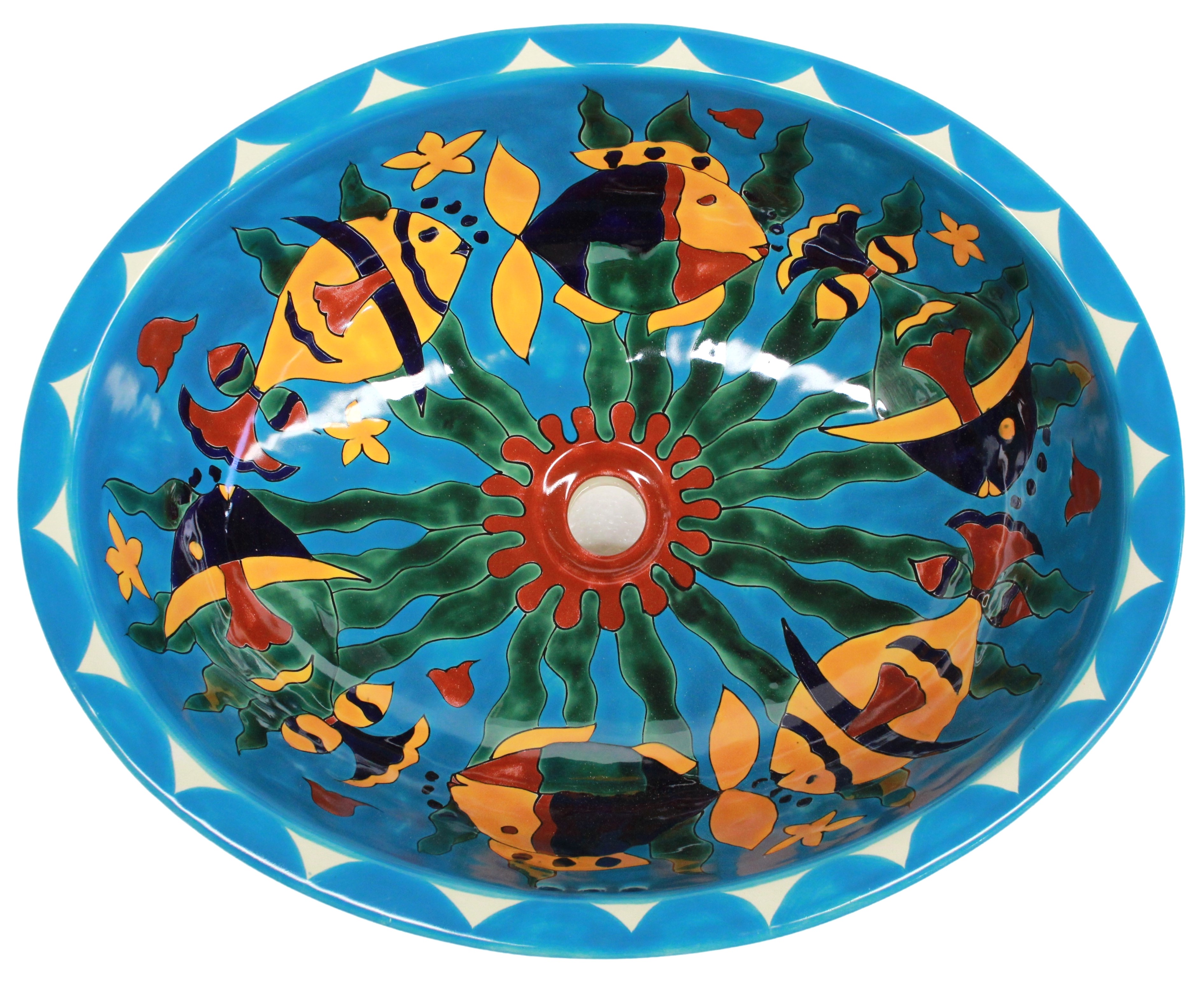 Mexican Talavera Sink Oval Oceano