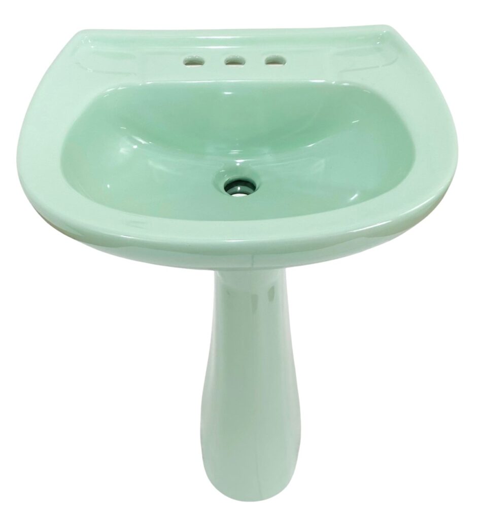 Mexican Talavera Pedestal Sink Verde Pastel
