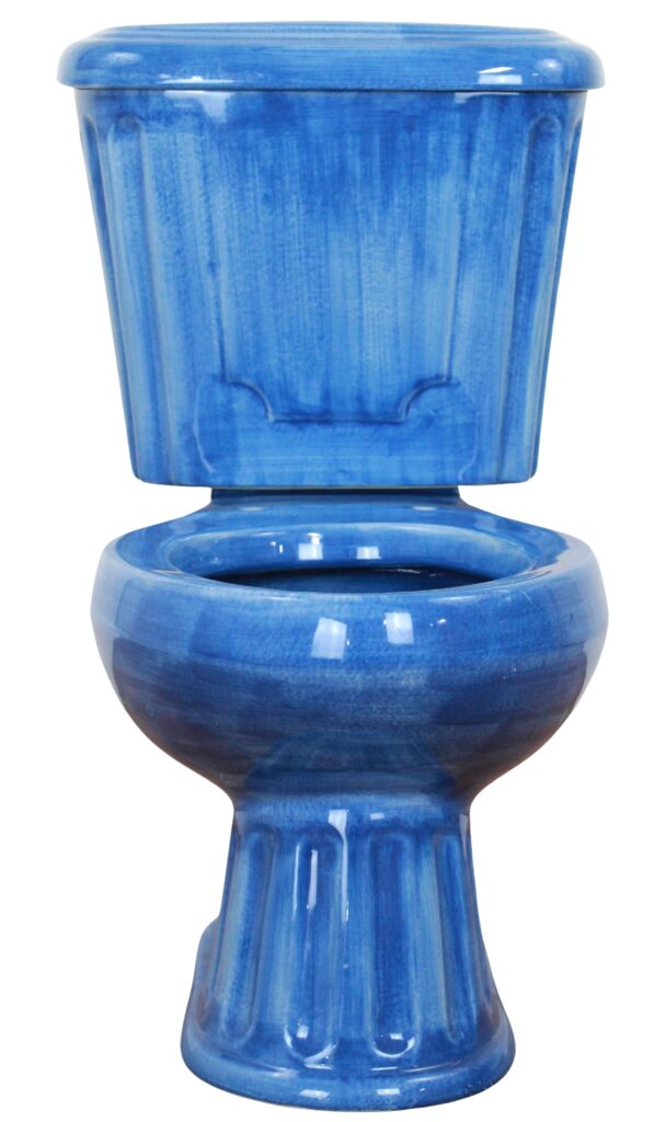 Roman Style Elongated Toilet Blue Washed