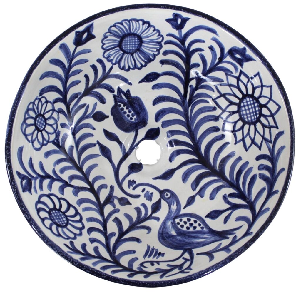 Talavera Vessel Sink Round Girasol Azul