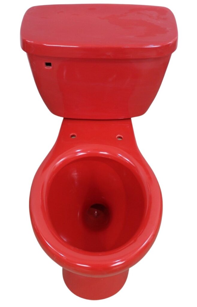 Round Mexican Talavera Toilet Rojo