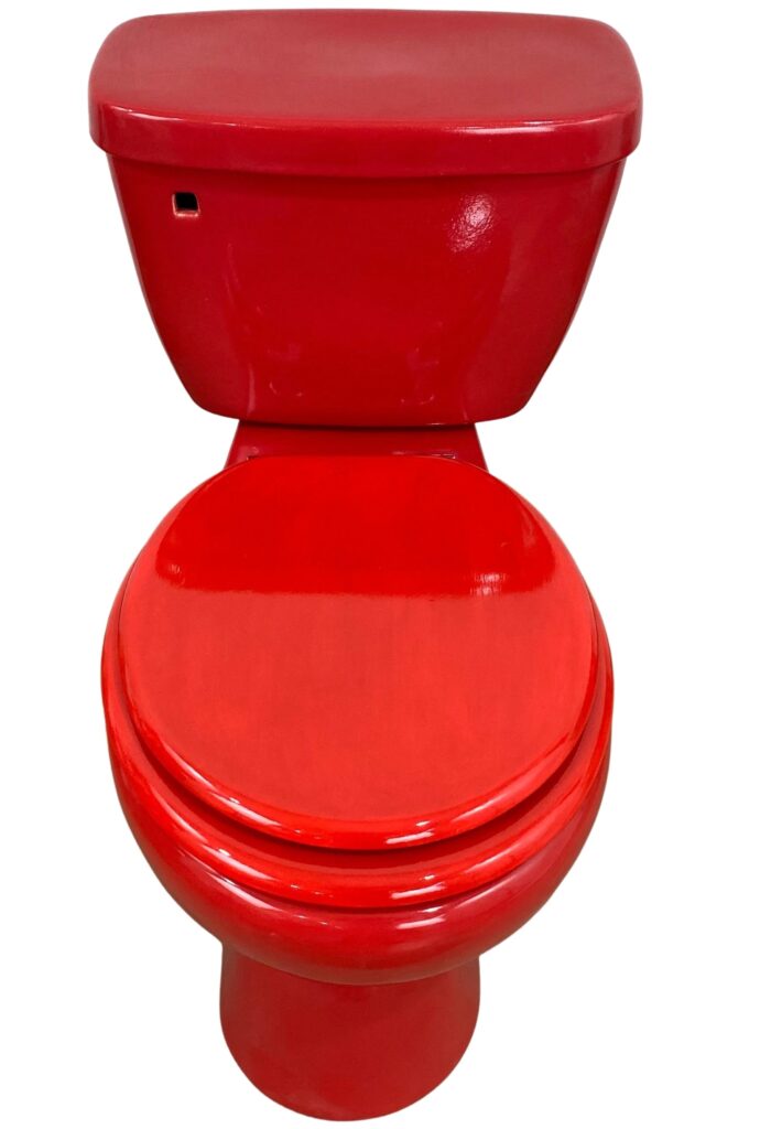 Round Mexican Talavera Toilet Rojo