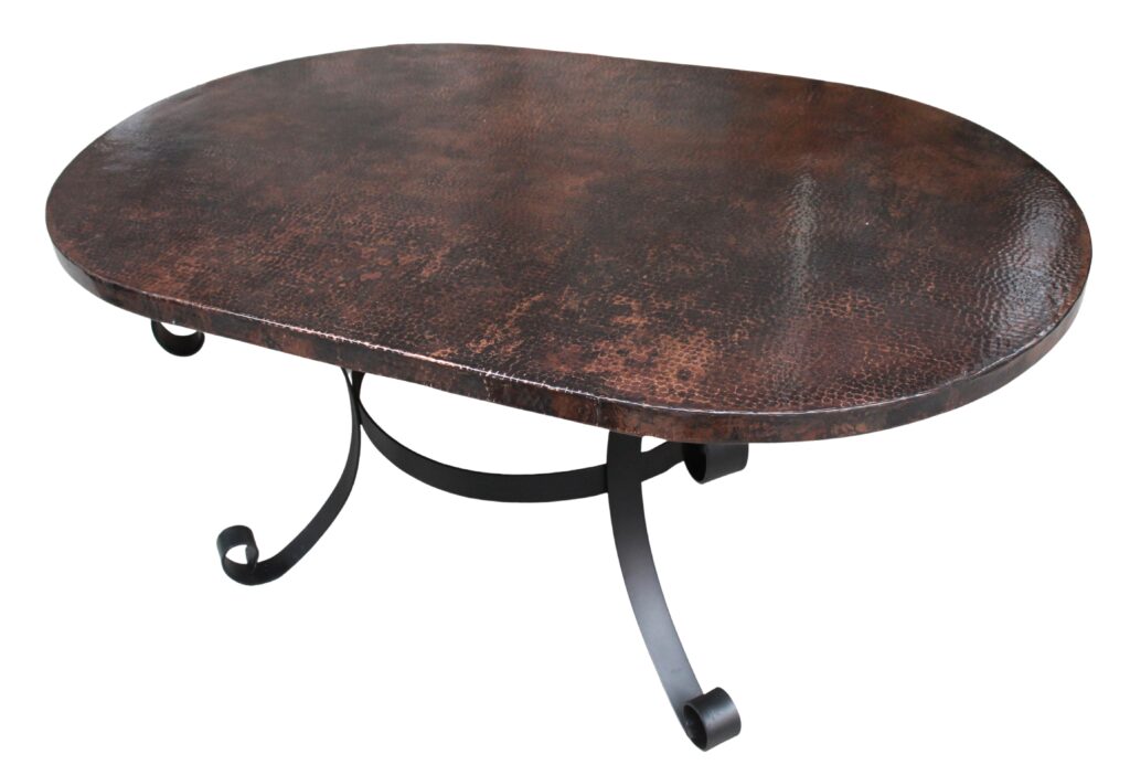 Hammered Copper Table with Iron Base - San Andres -