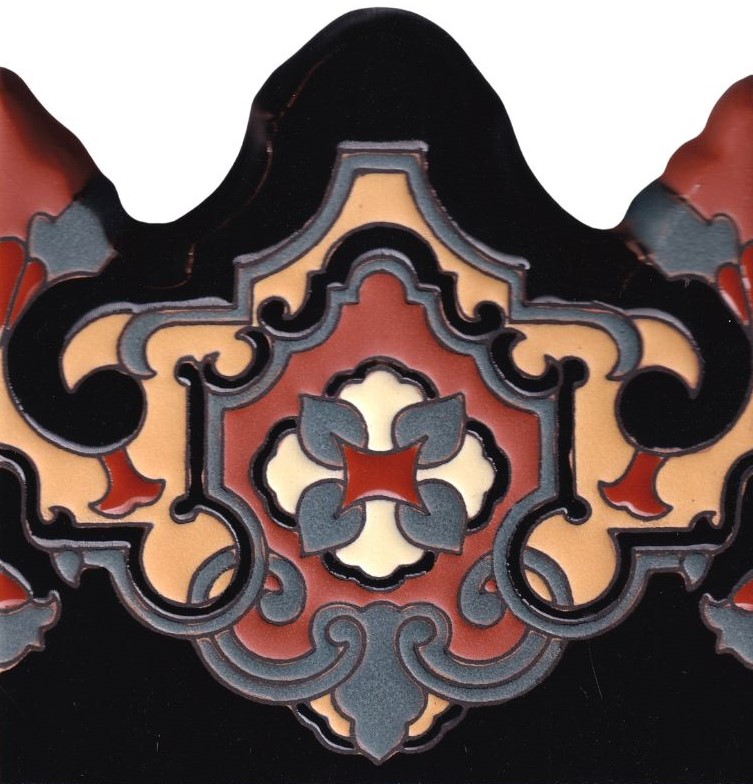 Ceramic High Relief Border Tile Plaquet Gretchen