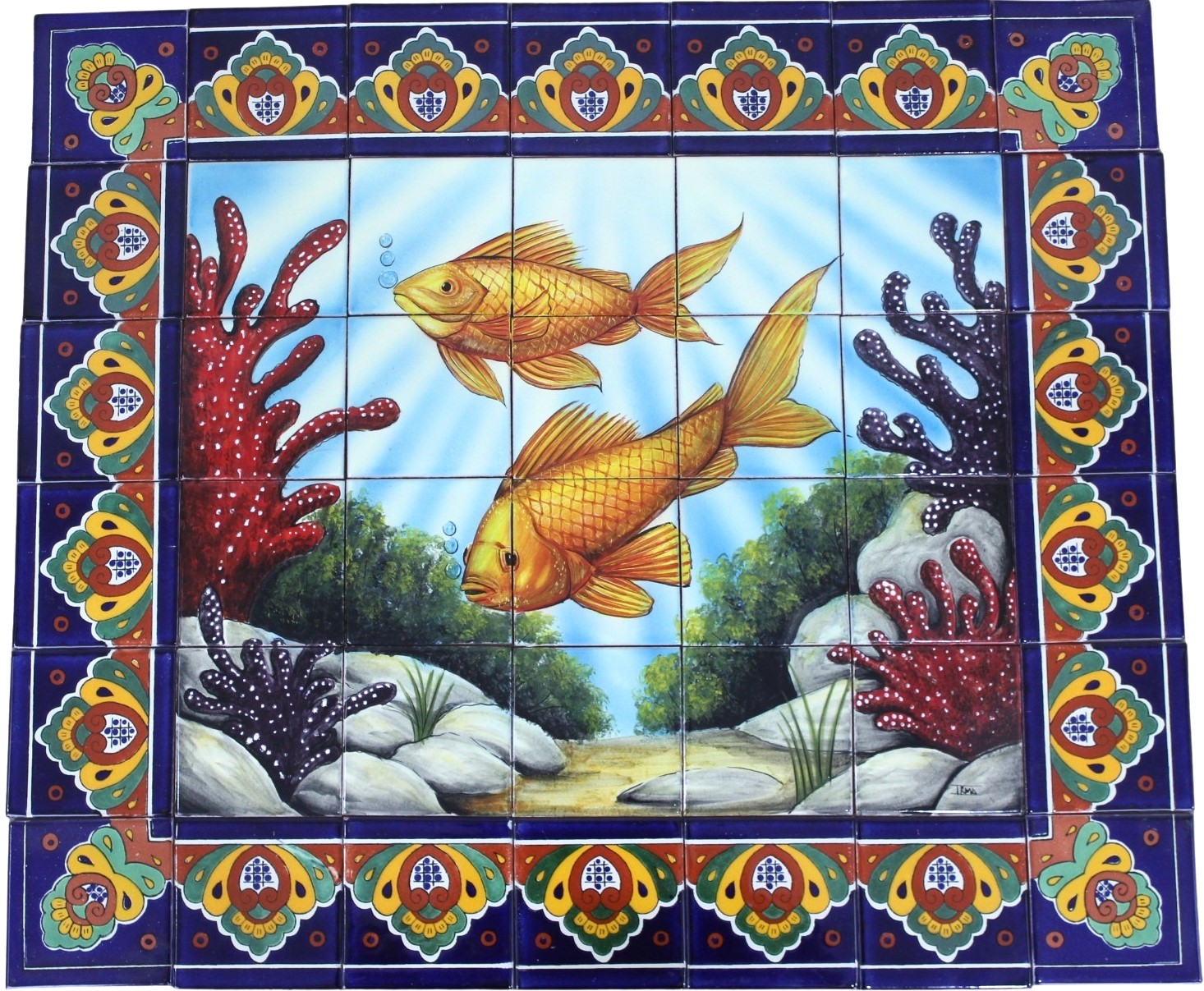 Mexican Talavera Mural Oceano 5