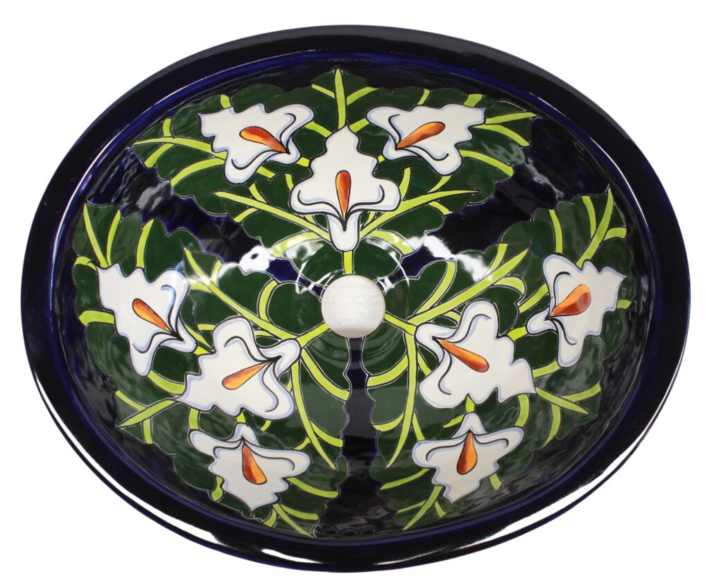 Mexican Talavera Sink Oval Alcatraces