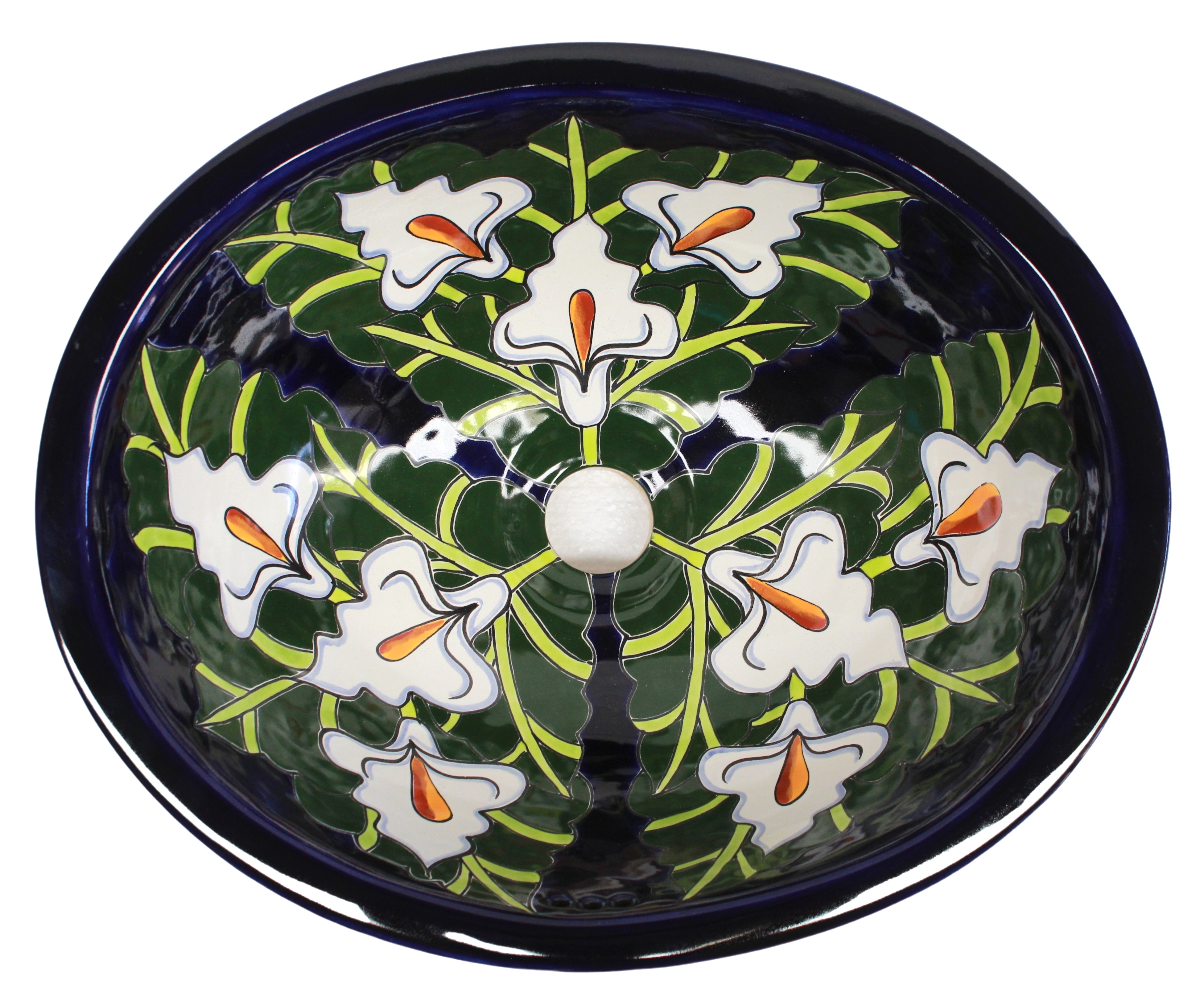 Mexican Talavera Sink Oval Alcatraces
