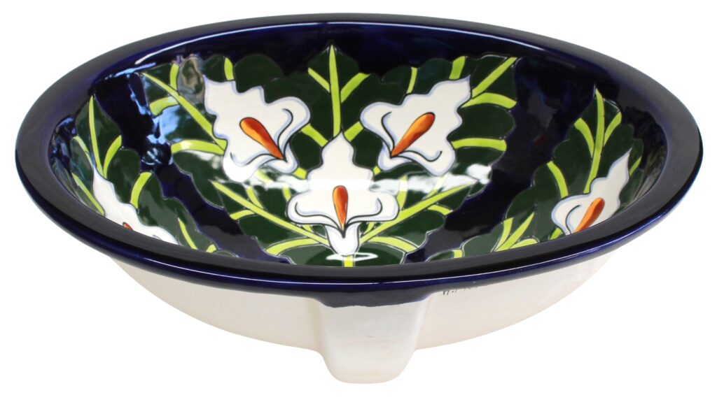 Mexican Talavera Sink Oval Alcatraces