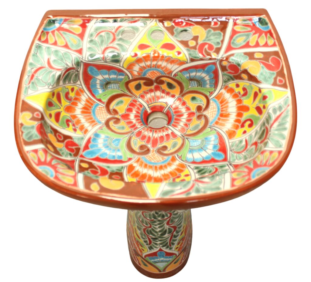 Mexican Talavera Pedestal Sink Jessica 3