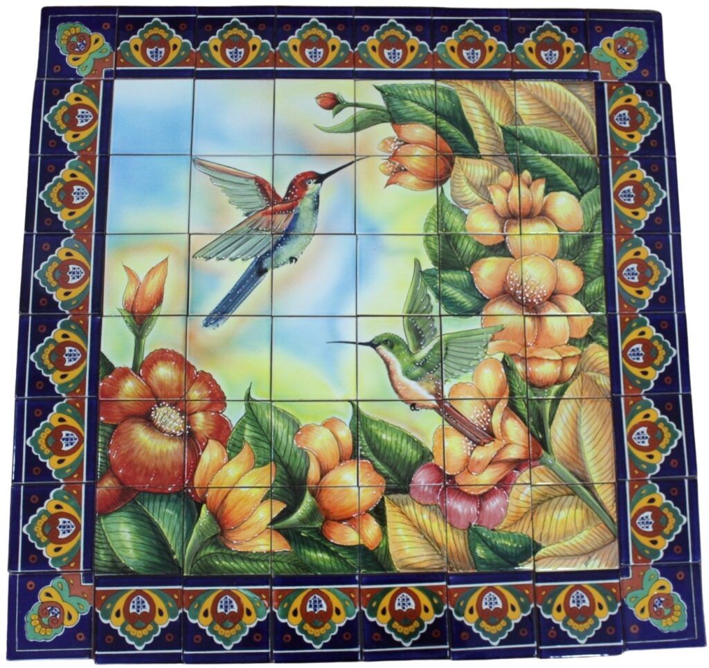 Mexican Talavera Mural Colibris 4