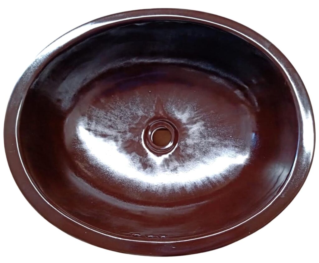 Mexican Talavera Sink Oval Dark Chocolate