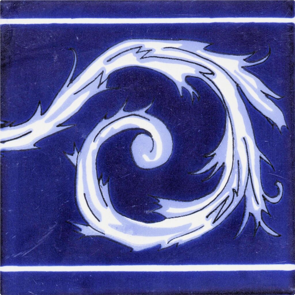 Mexican Talavera Tile Espiral